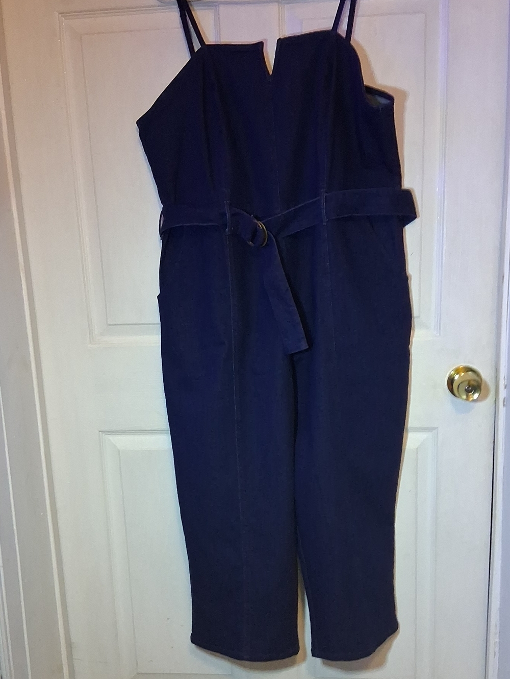 7th & Hudson Women's Navy Blue Belted Jumpsuit